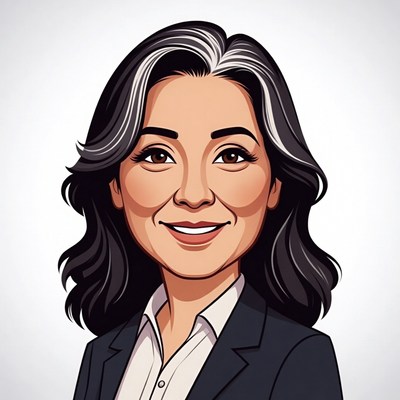 Smiling Asian woman in suit