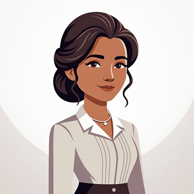 Illustration of woman in white shirt