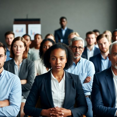 African-American woman in business meeting