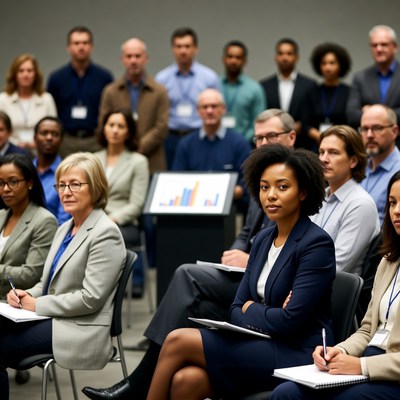 Diverse professionals at business meeting