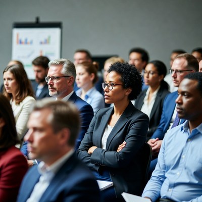 Diverse business professionals in meeting