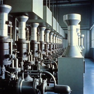 Industrial Factory Machine Row