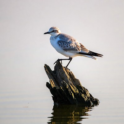 Semi-palmated Plover on driftwood