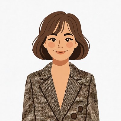 Smiling woman in brown blazer