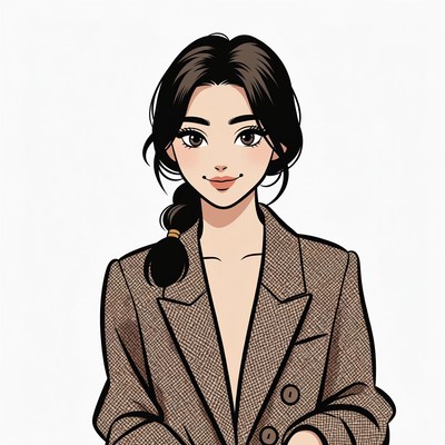 Asian woman in brown blazer