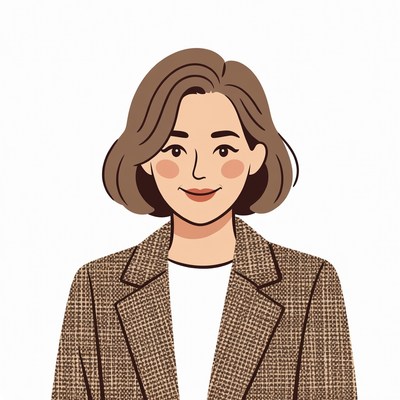 Asian woman in brown blazer