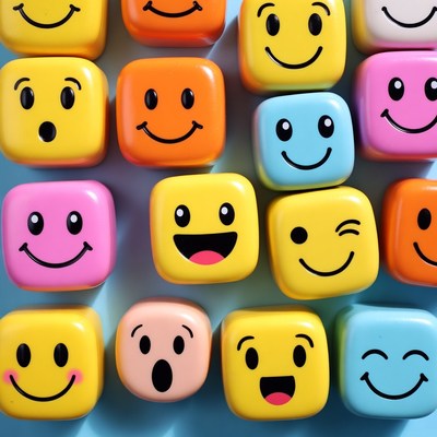 Colorful Smiley Face Dice