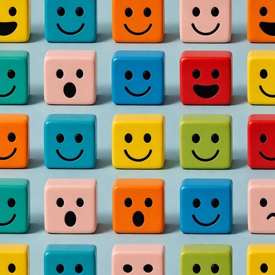 Colorful Smiley Face Building Blocks