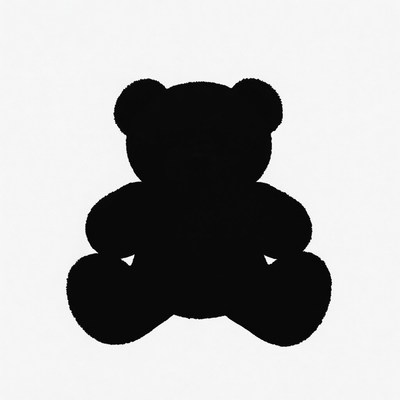 Black silhouette teddy bear
