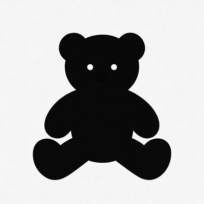 Black Silhouette Teddy Bear