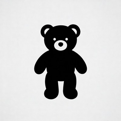 Black silhouette teddy bear