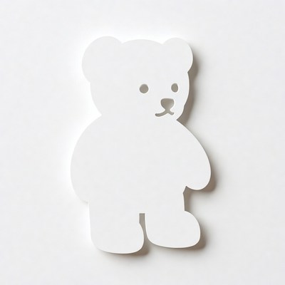 White teddy bear silhouette