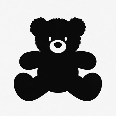 Black Silhouette Teddy Bear