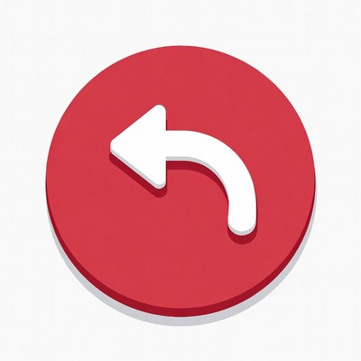 Red Circle Back Arrow Icon