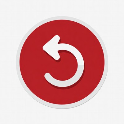 Red Circular Back Arrow Icon