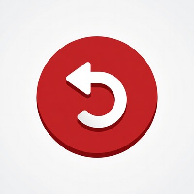 Red Circular Back Arrow Icon