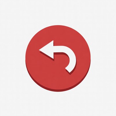 Red Back Arrow Icon
