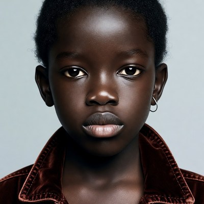African boy with curly hair