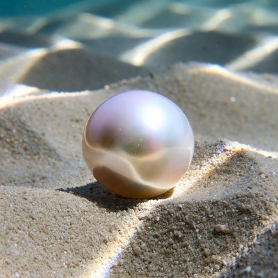 Pearl on sandy ocean floor