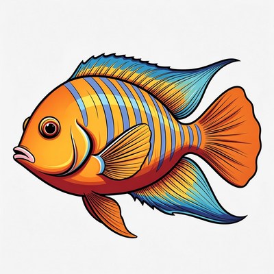 Colorful Angelfish illustration