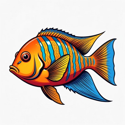 Colorful Angelfish Illustration