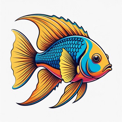 Colorful Angelfish Illustration