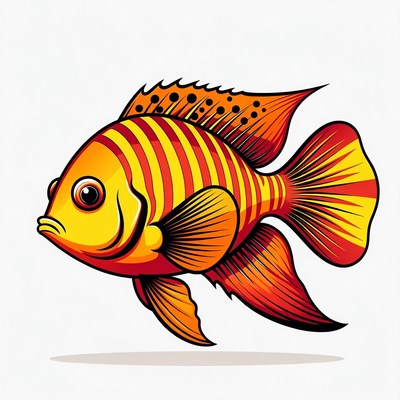 Colorful Angelfish Illustration