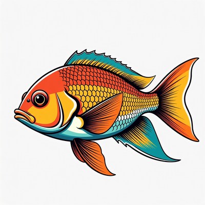 Colorful Tropical Fish Illustration