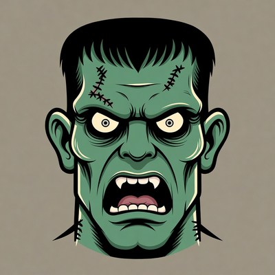 Angry Frankenstein Monster Illustration