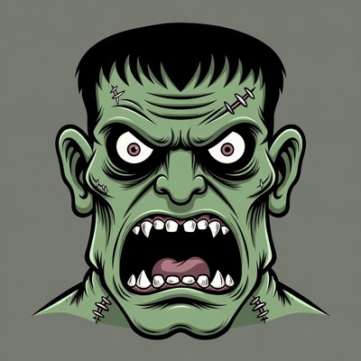 Cartoon Frankenstein Monster Roaring