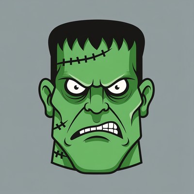 Angry Frankenstein Monster Face