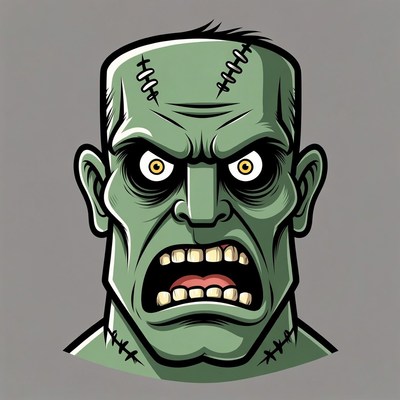Angry Frankenstein Monster Illustration