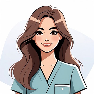 Smiling Asian nurse illustration
