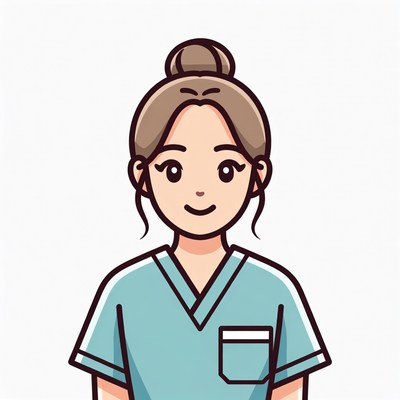 Smiling Asian nurse illustration