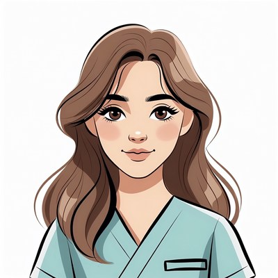 Smiling Asian nurse illustration