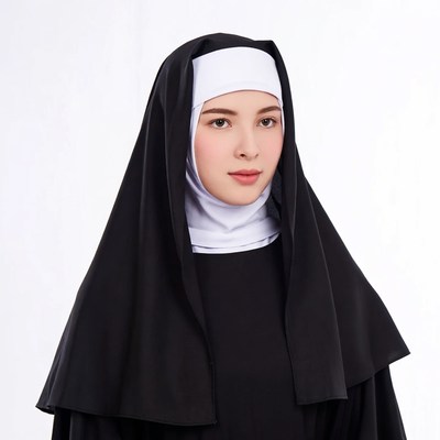Young woman in nun habit