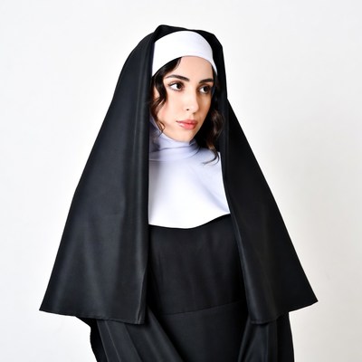 Nun in black and white habit