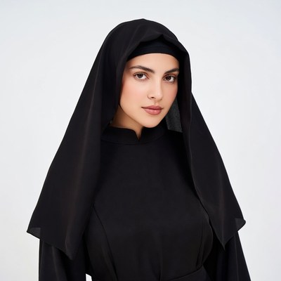 Woman in black hijab
