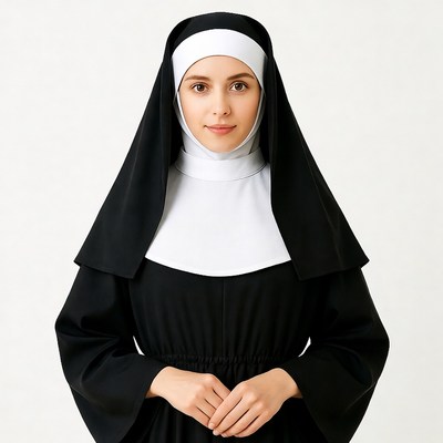 Nun in traditional habit smiling