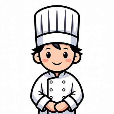 Cartoon Chef Boy Smiling