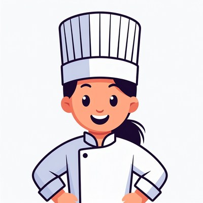 Cartoon Asian girl chef