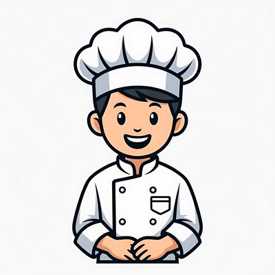 Cartoon Chef Boy Smiling