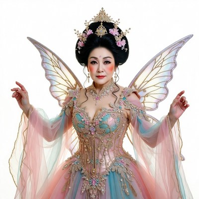 Asian woman in fairy costume