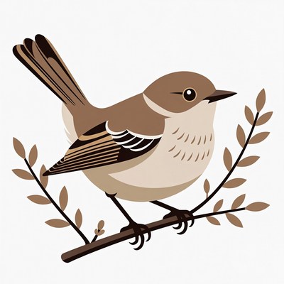 Brown sparrow perched on branch