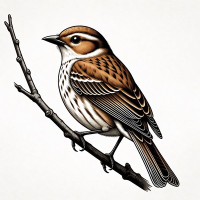 Rose-breasted Grosbeak perched on branch