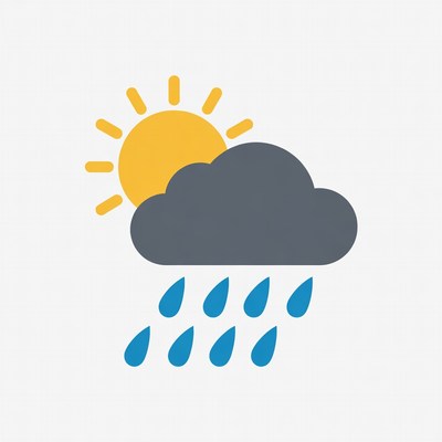 Sun Cloud Rain Weather Icon