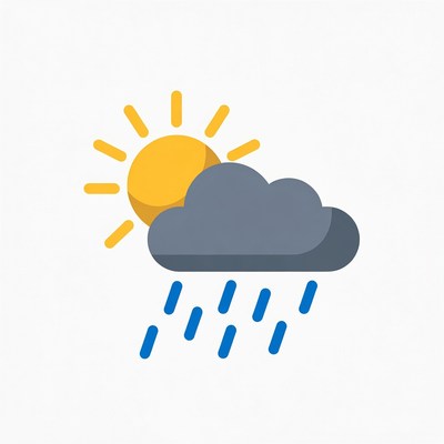 Sun Cloud Rain Weather Icon