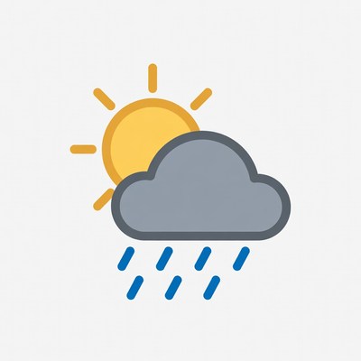 Sun Cloud Rain Weather Icon