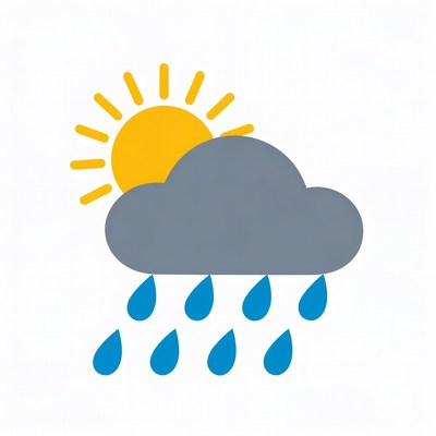 Sun Cloud Rain Weather Icon