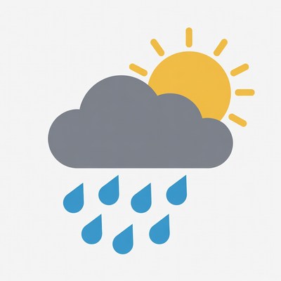 Sun Cloud Rain Weather Icon
